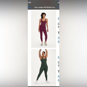 Girlfriend Collective Scoop Unitard in Moss and Plum